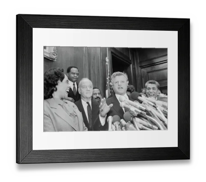 Framed Print : Senator Kennedy Speaking at Press Conference Framed Print : Senator Kennedy Speaking at Press Conference