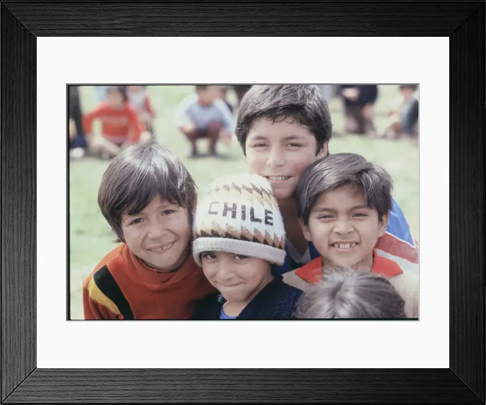 Framed Print : Youngsters Posing at Temporary Camp Framed Print : Youngsters Posing at Temporary Camp