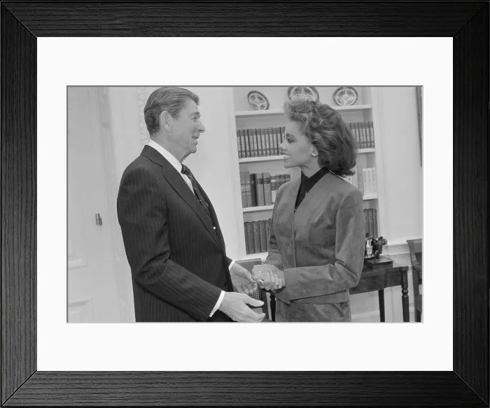 Framed Print : Ronald Reagan and Vanessa Williams Framed Print : Ronald Reagan and Vanessa Williams