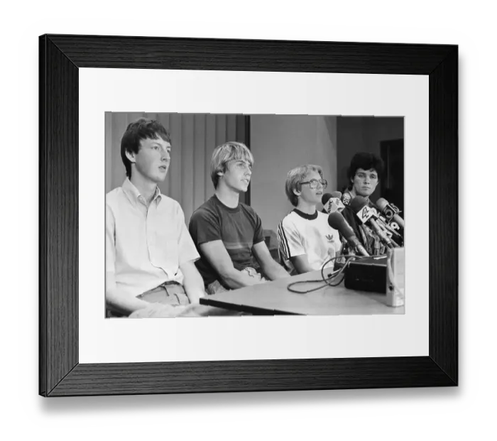 Framed Print : Four Teens Talk At Press Conf Framed Print : Four Teens Talk At Press Conf