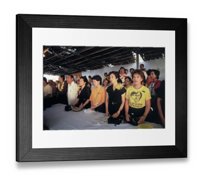 Framed Print : Corazon Aquino and Citizens During Ceremony Framed Print : Corazon Aquino and Citizens During Ceremony