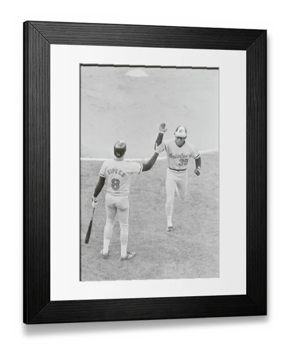 Framed Print : Cal Ripken, Jr. Greeting Tito Landrum Framed Print : Cal Ripken, Jr. Greeting Tito Landrum