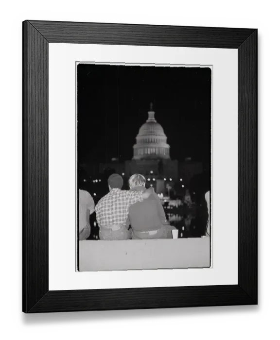 Framed Print : Men Embracing During AIDS Vigil Framed Print : Men Embracing During AIDS Vigil