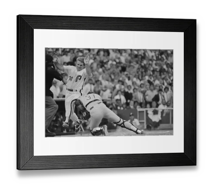 Framed Print : Pete Rose Running to Home Plate