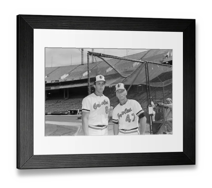 Framed Print : Cal Ripken & Dad In Uniform;Balt Orioles Framed Print : Cal Ripken & Dad In Uniform;Balt Orioles
