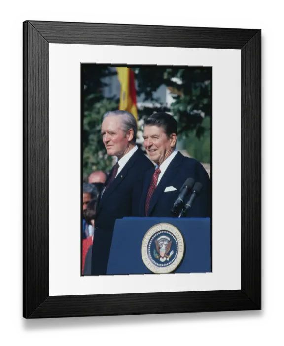 Framed Print : Ronald Reagan and Karl Carstens Framed Print : Ronald Reagan and Karl Carstens