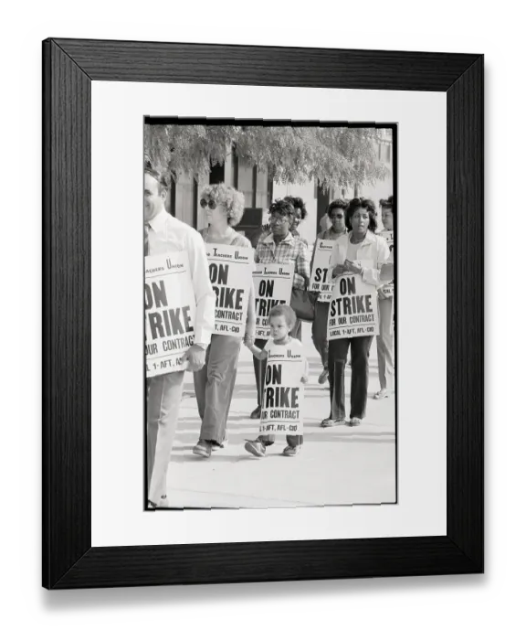 Framed Print : Striking Teachers Wearing Picket Signs Framed Print : Striking Teachers Wearing Picket Signs