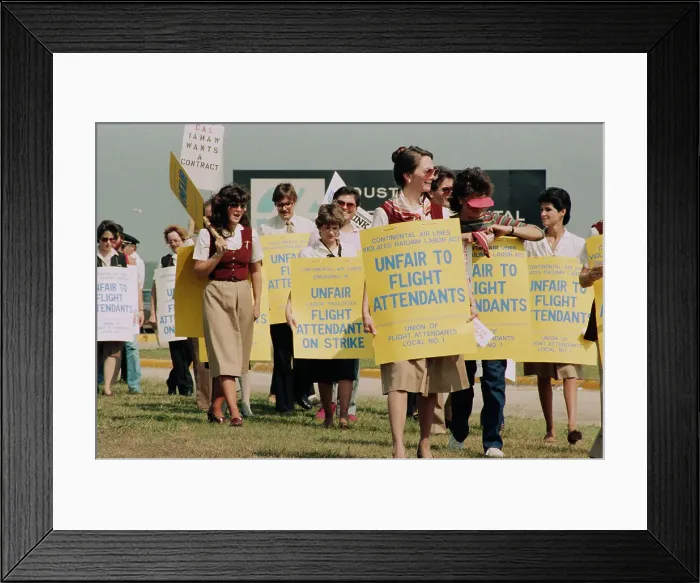 Framed Print : Flight Attendants with Signs Picketing Framed Print : Flight Attendants with Signs Picketing