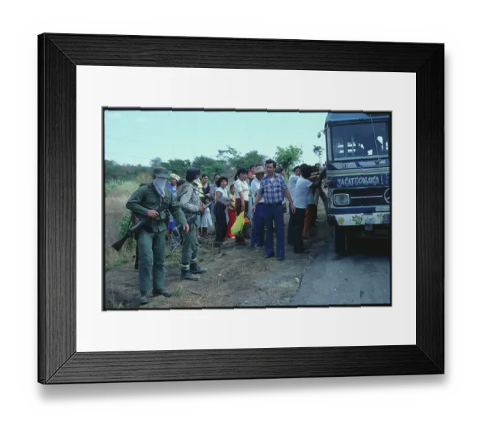 Framed Print : Rebels Corralling Bus Passengers Framed Print : Rebels Corralling Bus Passengers