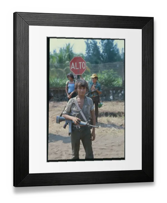 Framed Print : Young Children with Rifles Framed Print : Young Children with Rifles