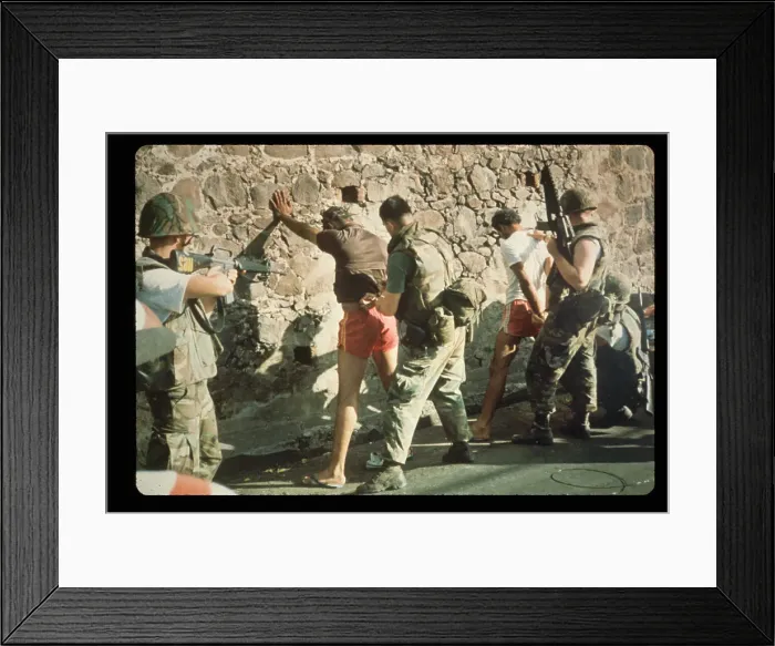 Framed Print : Us Soldiers Search Captives Against Wall Framed Print : Us Soldiers Search Captives Against Wall