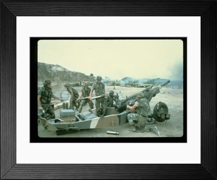 Framed Print : US Soldiers Firing a Cannon Framed Print : US Soldiers Firing a Cannon