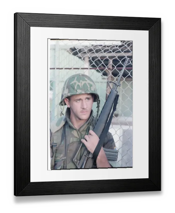 Framed Print : Combat Soldier with Rifle Framed Print : Combat Soldier with Rifle