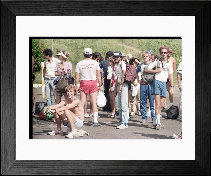 Framed Print : Group of Students Awaiting Evacuation Framed Print : Group of Students Awaiting Evacuation