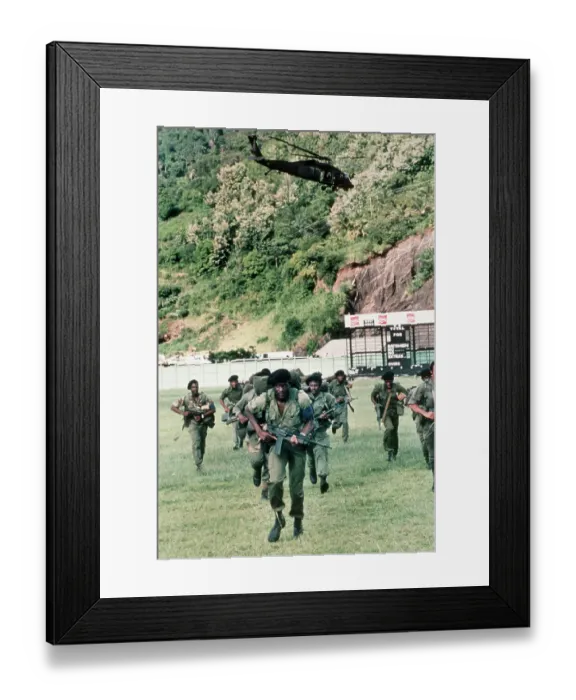Framed Print : Marines Make Their Way Across Field Framed Print : Marines Make Their Way Across Field