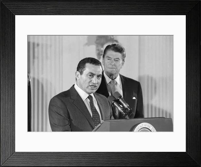 Framed Print : Hosni Mubarak Giving a Speech Framed Print : Hosni Mubarak Giving a Speech