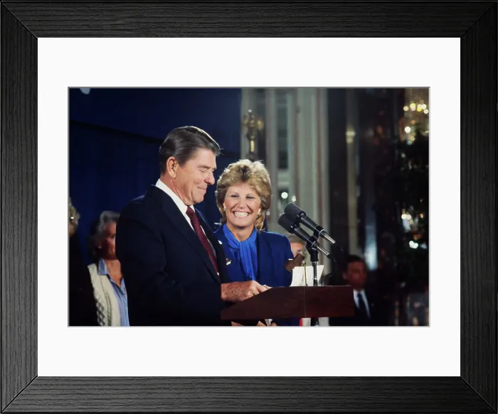 Framed Print : Ronald Reagan and Donna De Varona Framed Print : Ronald Reagan and Donna De Varona