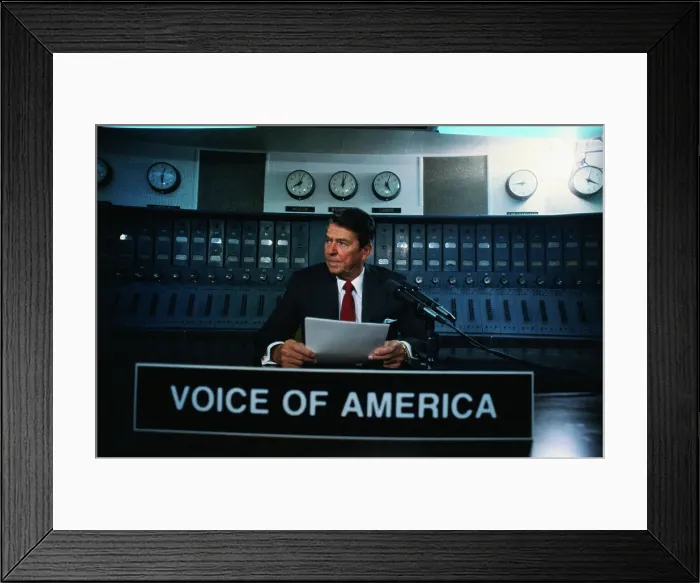 Framed Print : President Reagan Broadcasting a Speech Framed Print : President Reagan Broadcasting a Speech