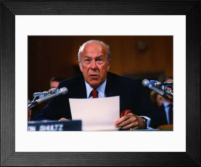 Framed Print : George Shultz Addressing Committee Framed Print : George Shultz Addressing Committee