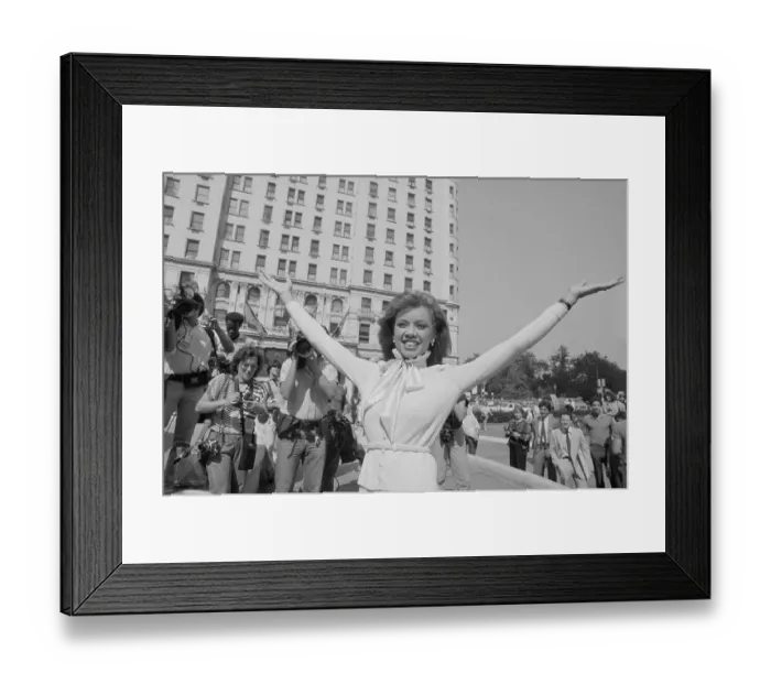 Framed Print : Vanessa Williams Raising Arms in Air