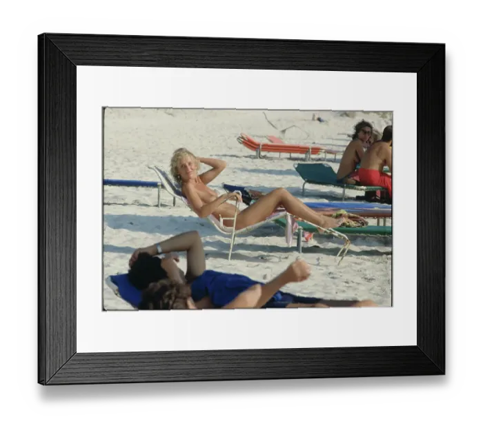 Framed Print : Sunbather Enjoying Sun Framed Print : Sunbather Enjoying Sun
