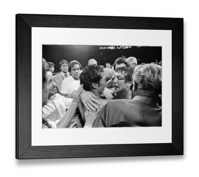 Framed Print : Ray Mancini Hugging Orlando Romero Framed Print : Ray Mancini Hugging Orlando Romero