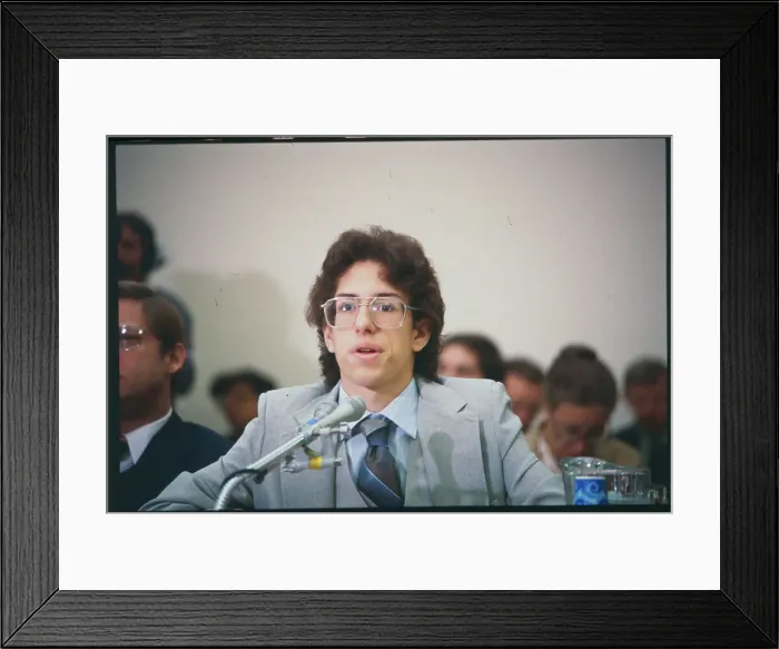 Framed Print : Computer Wiz Kid Speaking into Microphone Framed Print : Computer Wiz Kid Speaking into Microphone