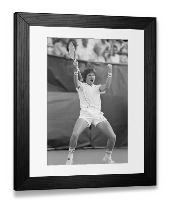 Framed Print : Jimmy Connors Celebrating at US Open Framed Print : Jimmy Connors Celebrating at US Open