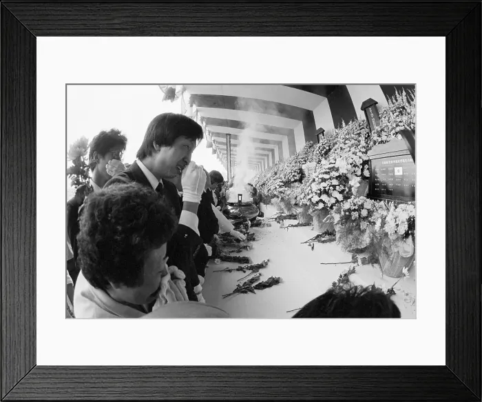 Framed Print : Mourners at Memorial Service in Korea Framed Print : Mourners at Memorial Service in Korea