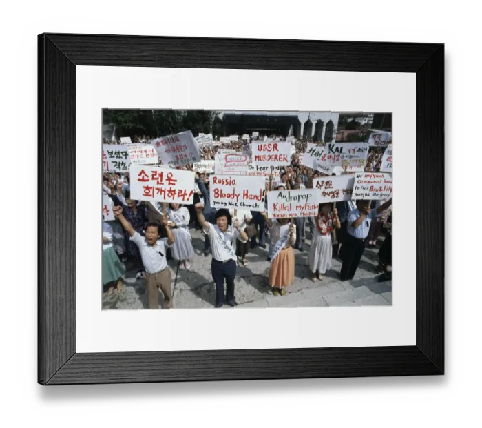 Framed Print : South Koreans Protesting Framed Print : South Koreans Protesting