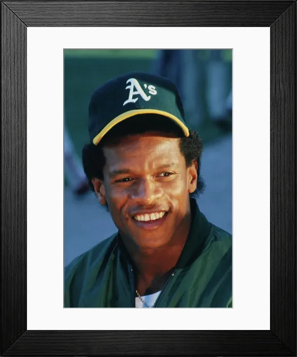 Framed Print : Uniformed Oakland A's Player Ricky Henderson Smiling Framed Print : Uniformed Oakland A's Player Ricky Henderson Smiling