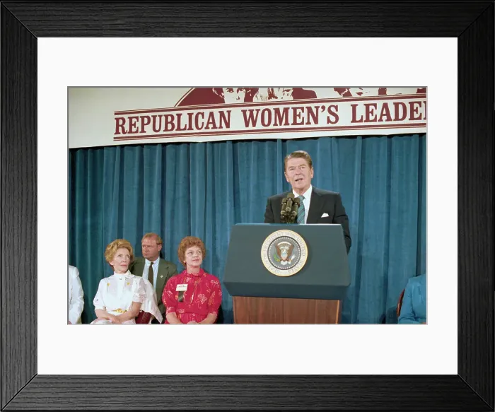 Framed Print : President Reagan Addressing Women Framed Print : President Reagan Addressing Women