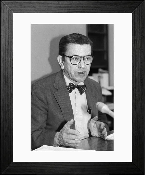 Framed Print : Representative Paul Simon Speaking into Microphone Framed Print : Representative Paul Simon Speaking into Microphone