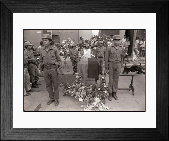 Framed Print : Soldiers Stand at Funeral of Sandinista Framed Print : Soldiers Stand at Funeral of Sandinista