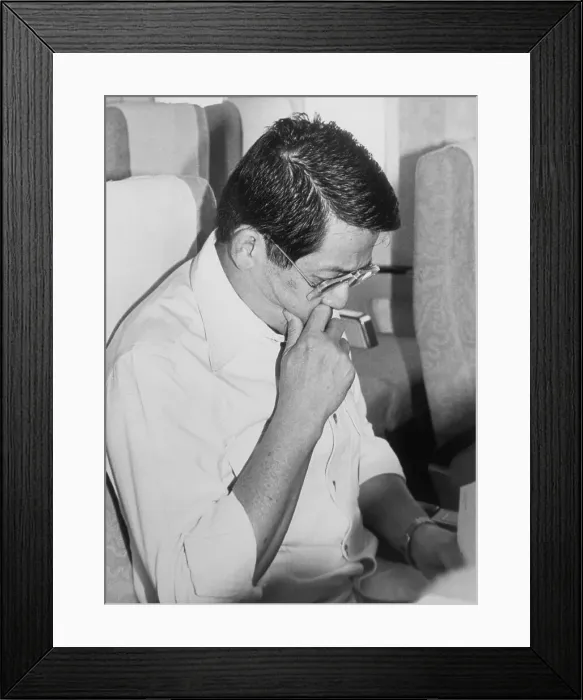 Framed Print : Benigno S. Aquino Jr. Praying on Airplane Framed Print : Benigno S. Aquino Jr. Praying on Airplane