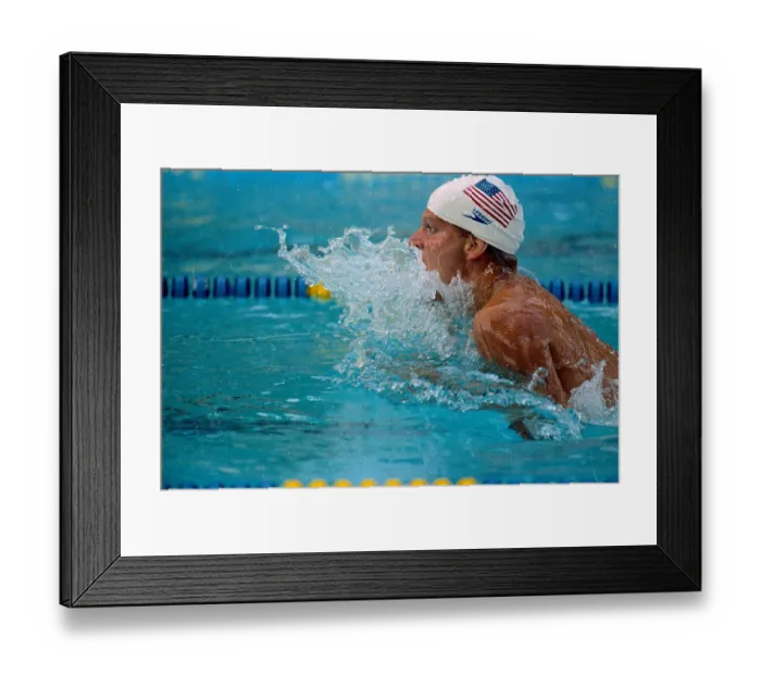 Framed Print : Steve Lundquist Swimming Hard to Win Framed Print : Steve Lundquist Swimming Hard to Win