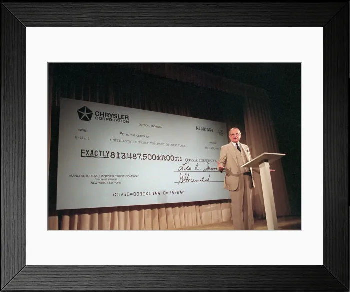 Framed Print : Chrysler Chairman Lee Iacocca at Press Conference Framed Print : Chrysler Chairman Lee Iacocca at Press Conference