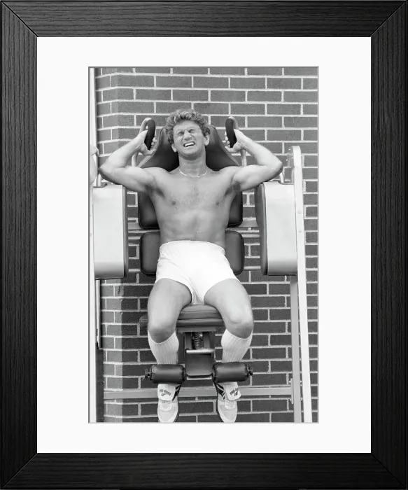 Framed Print : Theismann Full Length Doing Exercise
