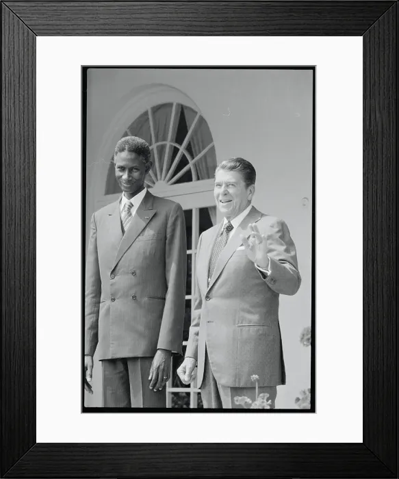 Framed Print : President Reagan with Abdou Diouf Framed Print : President Reagan with Abdou Diouf
