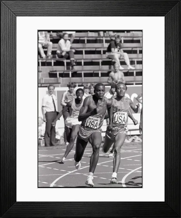 Framed Print : Carl Lewis Running W / Relay Baton Framed Print : Carl Lewis Running W / Relay Baton