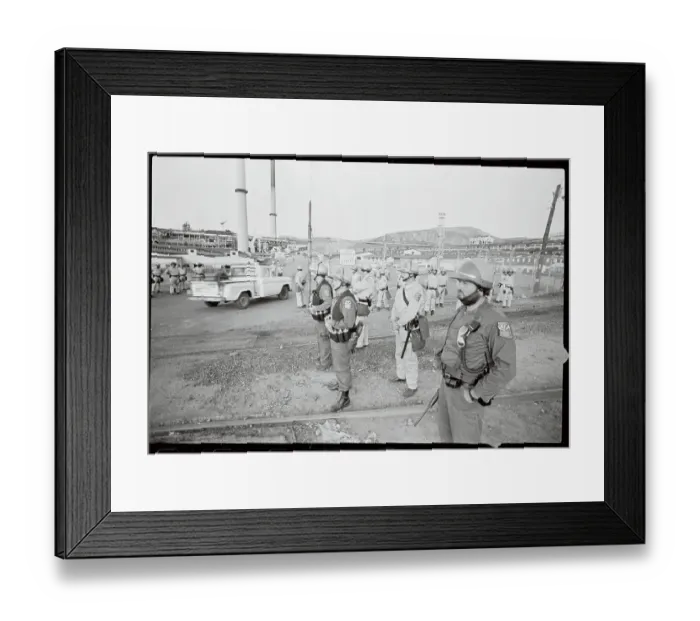 Framed Print : National Guardsmen at Dodge Strike Framed Print : National Guardsmen at Dodge Strike