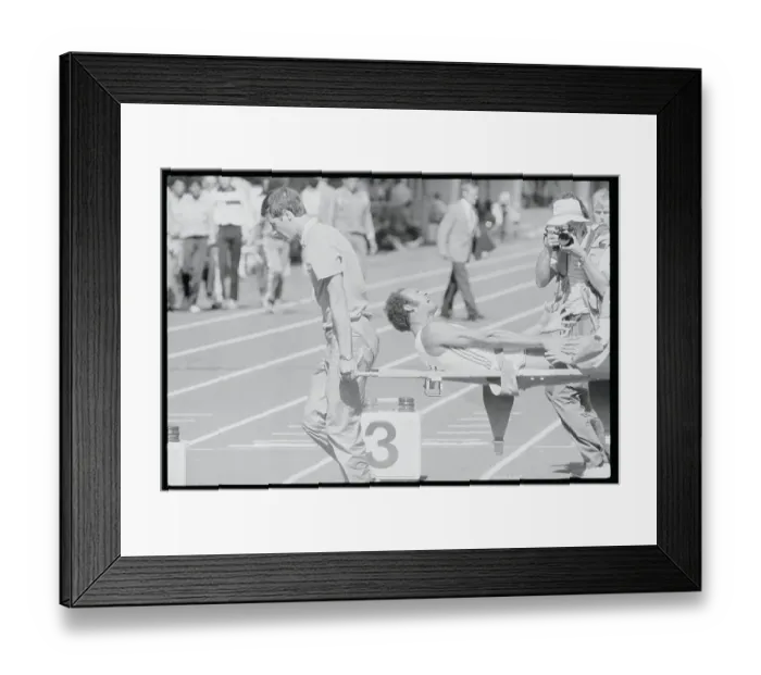 Framed Print : Track Star Alberto Juantorena After Running Injury Framed Print : Track Star Alberto Juantorena After Running Injury