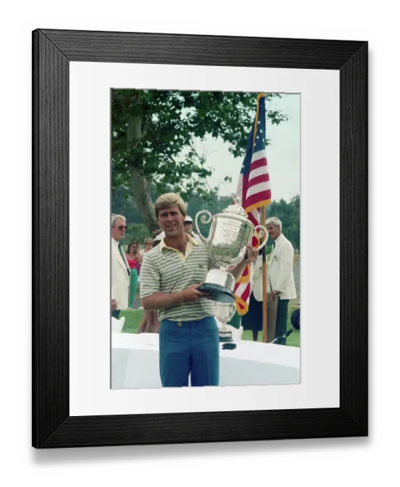 Framed Print : Golf Professional Hal Sutton Holding His Trophy