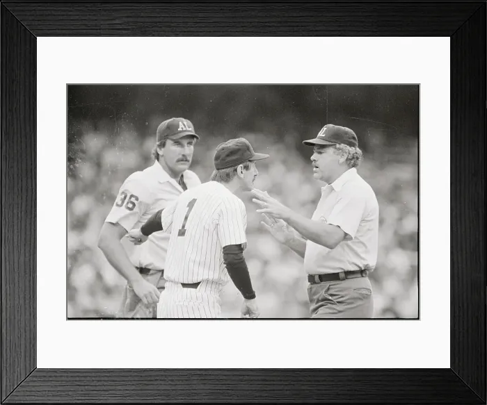 Framed Print : Billy Martin Arguing with Tim McClelland About George Brett Framed Print : Billy Martin Arguing with Tim McClelland About George Brett