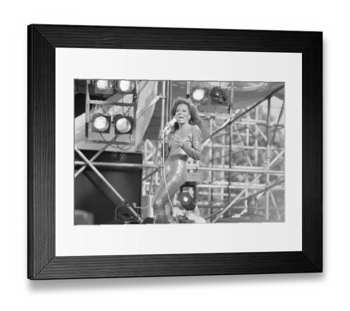 Framed Print : Diana Ross Singing on Stage in Central Park Framed Print : Diana Ross Singing on Stage in Central Park
