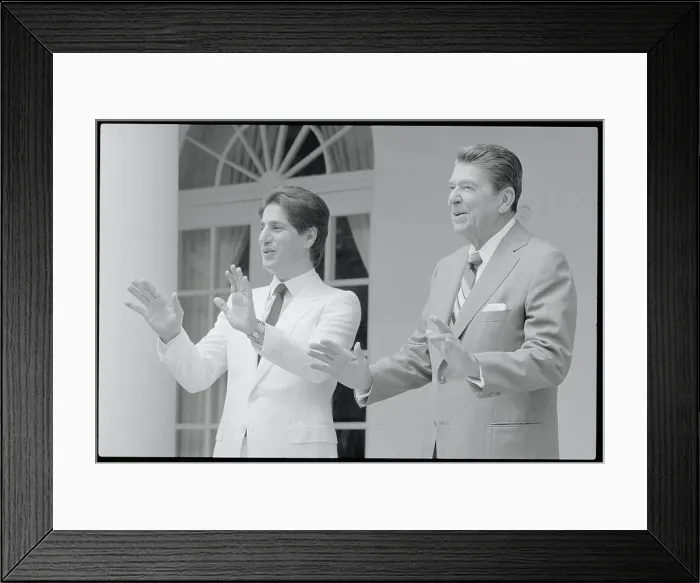 Framed Print : President Reagan and Amin Gemayel Gesturing Framed Print : President Reagan and Amin Gemayel Gesturing