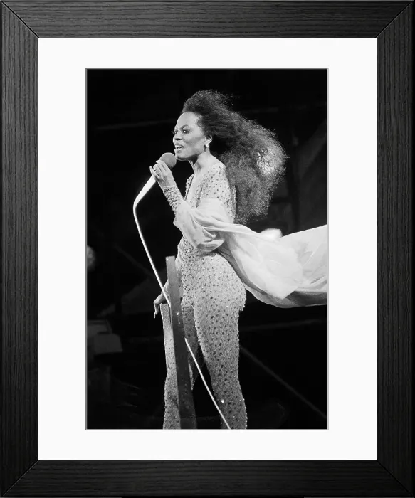 Framed Print : Diana Ross Singing on Stage Framed Print : Diana Ross Singing on Stage