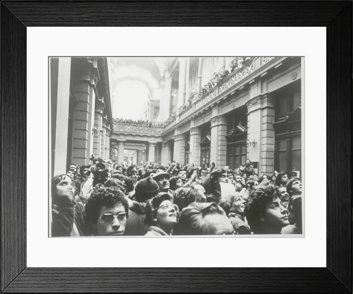 Framed Print : Large Crowd Inside Chilean Building Framed Print : Large Crowd Inside Chilean Building