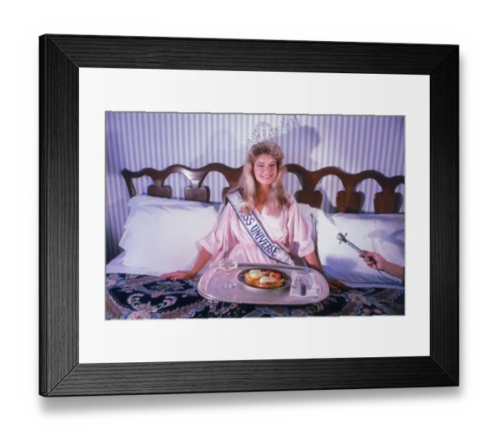 Framed Print : Miss Universe Enjoying Breakfast in Bed Framed Print : Miss Universe Enjoying Breakfast in Bed