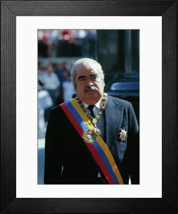 Framed Print : Venezuelan President Luis Herrera Campins Framed Print : Venezuelan President Luis Herrera Campins